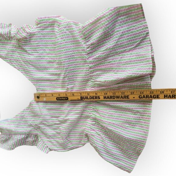 Stripe Flutter Sleeve Blouse by Draper James NWT size L - Picture 7 of 9